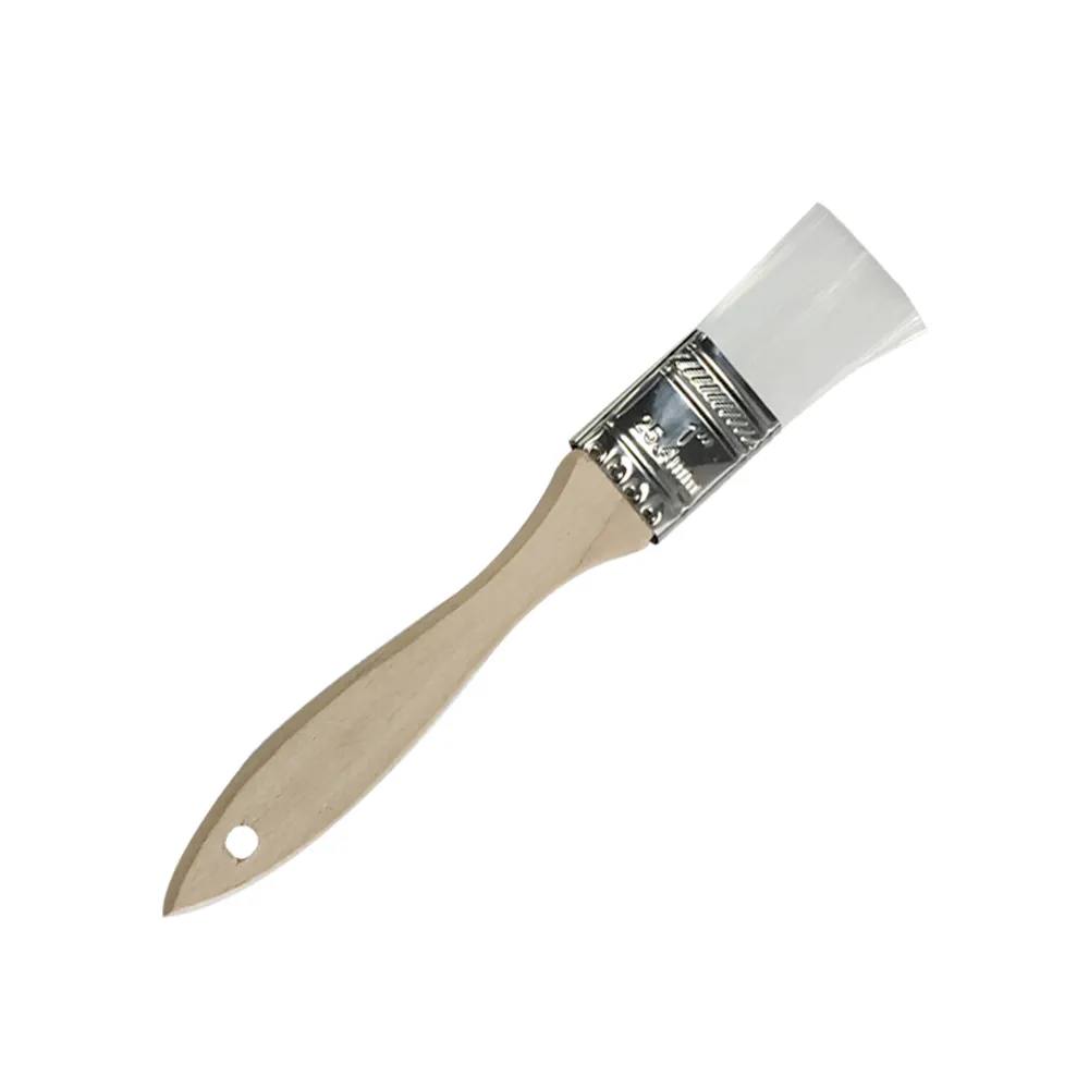 1 Inch White Wooden Handle Nylon Paint Brush