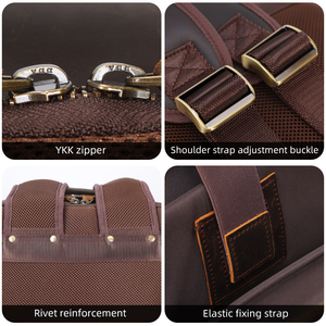 Mới Đến Thả Vận Chuyển Cổ Điển Nâu Điên Ngựa Da Ba Lô Trường Túi Người Đàn Ông Đầy Đủ Hạt Da Chính Hãng Máy Tính Xách Tay Ba Lô - Product Image 2