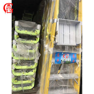 منصة سلم متنقلة صناعية معزولة من الألياف الزجاجية مع درابزين - Product Image 4