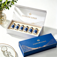 Boîte magnétique personnalisée et emballage de luxe en carton blanc haut de gamme pour peptides, avec étiquettes holographiques pour flacons, emballage de produits