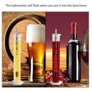 Hydromètre à triple échelle avec chiffon de nettoyage pour vin, bière, hydromel, kombucha – Outil de mesure d'alcool pour brasseurs et élites de la brasserie - Product Image 4