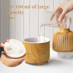 High-quality Portable 51-100ml Ultrasonic Wood Pellet air Humidifier Mini Aroma Diffuser Application-<b>controlled</b> 7-color LED Lamp - Product Image 2