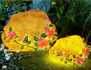 Luz LED 3D con forma de piedra, personalizada, impermeable IP65, para decoración de jardines y festivales al aire libre, con material de resina y fibra de vidrio. - Product Image 1