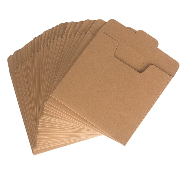 High Quality Custom Size Square Recycled Kraft Paper CD/DVD Mailing Envelope Quality Paper Bag for Storing CDs/DVDs