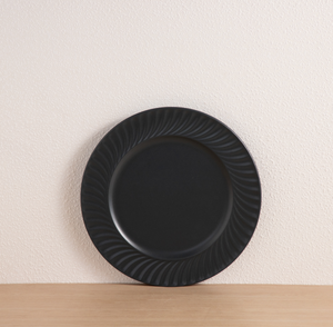 Wholesale Custom <b>Black</b> Ribbed Ceramic Tableware, Matte Stoneware Dinner Set, Free Design & Custom Logo Available - Product Image 3