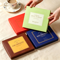 Boîtes cadeaux carrées personnalisées pour chocolats (2 pièces) avec couvercle et base, pour chocolats bruts, avec plateau intérieur en plastique, pour Noël et mariages