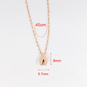 Collier en acier inoxydable plaqué or 18K, polissage miroir, en acier inoxydable, pour femmes, souhait en os - Product Image 6
