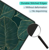 Tapis de souris personnalisé antidérapant en caoutchouc avec motif de feuilles vertes, imperméable, petit, pour le bureau