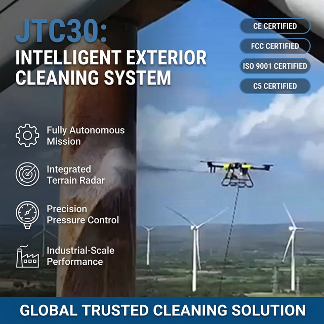 JTC30 Cost effective Cleaning Drone Slashes Labor Costs Professional Building Washer UAV with Autonomous Navigation and RTK
