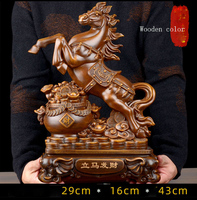 2025 chinois 43cm zodiaque cheval Statue sable or Feng Shui Arts cheval Figurine décoration de la maison