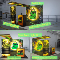 Stand d'exposition modulaire en aluminium 10x20 avec éclairage LED rétroéclairé en tissu SEG pour salon professionnel