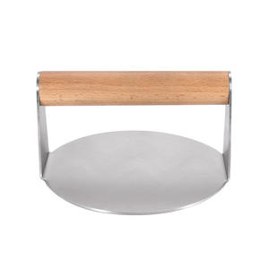 Alat Penekan <span class=keywords><strong>Burger</strong></span> Stainless Steel 5.5 Inci Bulat, Penekan Panggangan Datar, Aksesoris untuk Bacon, Penekan <span class=keywords><strong>Burger</strong></span> 1.5mm - Product Image 1