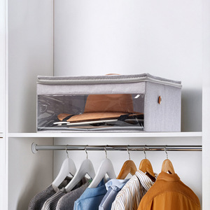 <b>Hat</b> Storage <b>Box</b> 42x42x20cm Foldable With Lid Rectangle Solid Color Clothes <b>Box</b> For Wardrobe Bedroom Travel Use - Product Image 1
