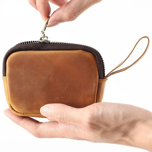 กระเป๋าใส่เหรียญหนังแท้สไตล์เรโทร AndoBag รุ่น Crazy Horse สำหรับผู้ชายและผู้หญิง  กระเป๋าเก็บหูฟังหนังวัวแท้ 173 - Product Image 2