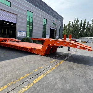 Semirremolque de cama baja con cuello de cisne plegable Remolque plano hidráulico extensible para transporte de equipos pesados - Product Image 3