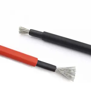 Dual-Cores 0.6/1KV 4mm 6mm Red Black Solar Cable TUV Certificate Low Voltage Copper XLPE Insulation Solar Panels Power Stations