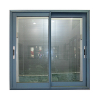 Ventanas modernas de aluminio con doble acristalamiento, correderas de diseño Simple con persiana integrada