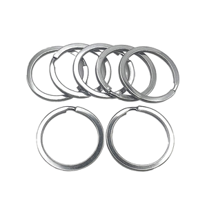 Porte-clés en métal Haokea, chromé, <span class=keywords><strong>30</strong></span> mm de large, en acier inoxydable, double couche, fer lisse - Product Image 2