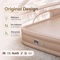 Pompe à air intégrée en gros avec commande vocale et lumière, gonflage et dégonflage à une touche, mini pompe à air rechargeable intégrée pour matelas pneumatique