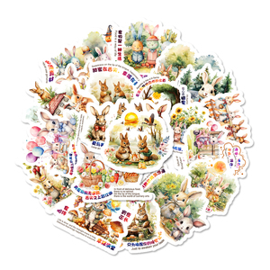 Confezione di Adesivi con Coniglietti Carini, Decalcomanie in Vinile Kawaii di Conigli Impermeabili, Adorabili Piccoli Conigli per Decorazioni Divertenti - Product Image 1