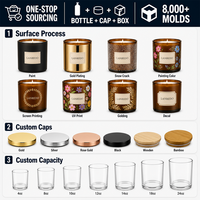 Vente en gros de coupelles à bougies rondes en verre noir mat 6oz 8oz, contenants à bougies 10oz 12oz, pots à bougies en verre vides pour commandes en gros