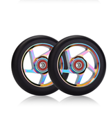Ruedas para Patinete Spaceflip de 110 mm, 5 Radios, Núcleo de Aluminio, PU 88A de Alto Rebote, Rodamientos ABEC-9, Absorción de Impactos, Ligeras