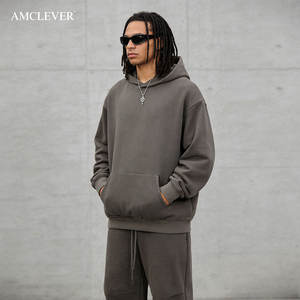 Sweat à capuche épais 420 GSM pour <span class=keywords><strong>homme</strong></span>, lavage vintage, logo personnalisé, 100 % coton, délavé à l'acide, coupe oversize, essentiel streetwear - Product Image 3