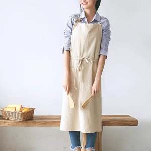 Custom Kitchen Barista <b>Apron</b> Natural Korean Long <b>Cooking</b> Cotton Linen <b>Apron</b> for Baking - Product Image 5