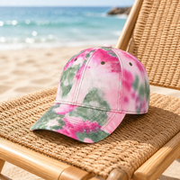 Casquette de baseball multicolore tie-dye à six panneaux avec visière incurvée, style streetwear décontracté, avec œillets de ventilation pour la mode en extérieur