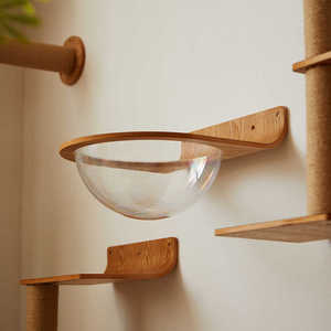 MPJ1009 Modern Ahşap Kapsül Kedi Yatağı Duvara Monte Kedi Tırmanma Çerçevesi Küçük Alanlar İçin Kompakt Tasarım Her Mevsim Kullanım - Product Image 5