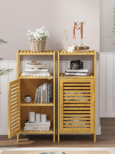 Gabinete de almacenamiento independiente de bambú moderno para la escuela de granja Gabinete de entrada simple para la organización de la sala de estar del apartamento - Product Image 6