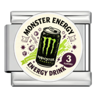 Bracelet à breloques italien Monster Energy en gros, 9 mm, en acier inoxydable, modules interchangeables DIY, bijoux de mode pour hommes et femmes
