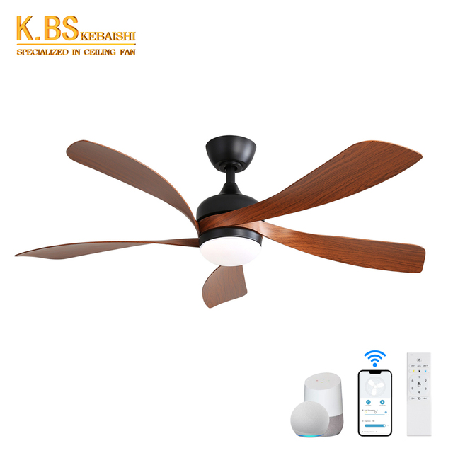 52 Inch Ventilador De Techo CE ETL Smart Tuya Reversible DC Motor Ceiling Fan with Lights and Remote for Living Room