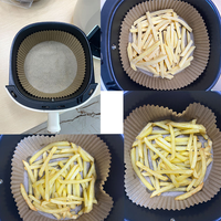 Papiers sulfurés multi-formes jetables écologiques résistants à la chaleur pour friteuse à air et four, antiadhésifs et robustes pour la cuisson en friteuse à air et au four