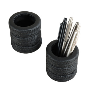 Porte-stylo en forme de pneu, organisateur de bureau en PVC pour le rangement de la papeterie de bureau - Product Image 5