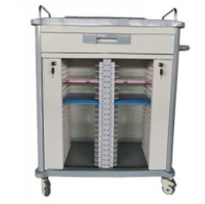 ACB-09 troli rekaman medis furnitur rumah sakit 40 kasus catatan pasien baja tahan karat dengan laci - Product Image 4