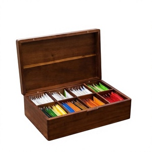 Wooden <b>Tea</b> Chest Storage <b>Box</b> for <b>Tea</b> Collection Display Modern Handmade Multifunction <b>Tea</b> <b>Box</b> Organizer with Magnetic Closure - Product Image 4