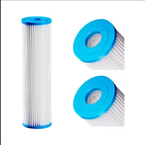 Cartucho de substituição de filtro plissado de papel 20 mícrons 5 10 20 30 40 Polegada filtro de piscina PET poliéster