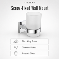 Support simple pour verre en acier inoxydable et alliage de zinc, ensemble d'accessoires de salle de bain assortis, vente en gros, logo personnalisé, OEM, ODM, ISO9001, CE