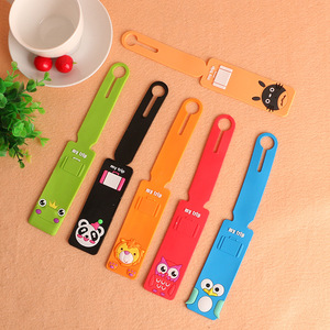 Cartoon Silicone PVC Long Strip Luggage Tags Soft Rubber Boarding Tags Travel Lanyards Company Promotional Gifts Customized