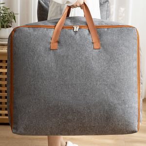 Large Capacity Grey Quilt Bag Rectangle Moving Organizer Storage Bag for Clothes Travel Housekeeping - Product Image 2