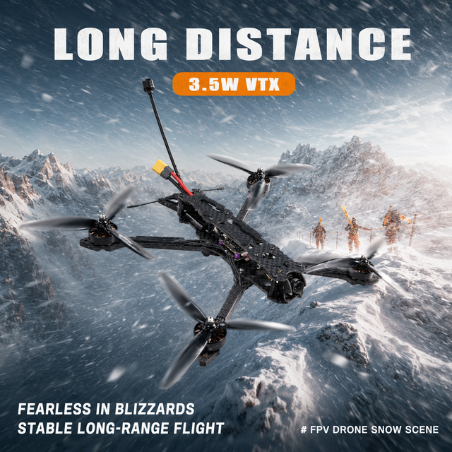 7 Inch Heavy Payload FPV Racing Drone Long Range Carbon Fiber Frame Freestyle RTF BNF With Thermal Camera Caddx Ratel2 Stock