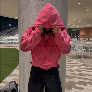 Produttore di Felpe con Cappuccio Personalizzate con Strass, Abbinamento di Colori, Resistenza al Sole, Cerniera Staccabile e Lavaggio Acido - Product Image 5