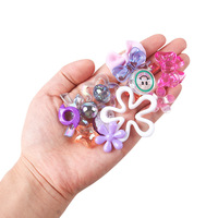 Perles acryliques colorées plaquées UV, 20g/sac, formes variées (rondes, carrées, fleurs, étoiles, boules, nœuds, cœurs) pour stylos et bijoux