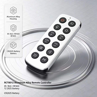 Vente en gros usine RCT8012 - Télécommande universelle 12 touches en alliage d'aluminium pour ventilateur IR BLE RF433 OEM ODM RCT8012