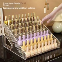 Présentoir à vernis à ongles multicouche en acrylique transparent, support de rangement en plastique PP pour cosmétiques, rouges à lèvres, salon et maison