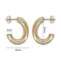 Anting Hoop Klasik Wanita Emas Kuning 14K Polesan Tinggi Bebas Nikel Bebas Timbal untuk Pemakaian Formal/Kasual Gaya Trendi Pernikahan