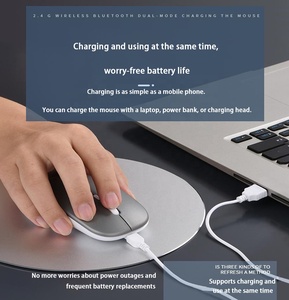 Nhà Máy Giá 2.4G Bt USB Chuột Chơi Game Không Dây Sạc Im Lặng Cho PC Trò Chơi Máy Tính Xách Tay Văn Phòng Có Thể Sạc Lại Đầy Màu Sắc Có Sẵn - Product Image 2
