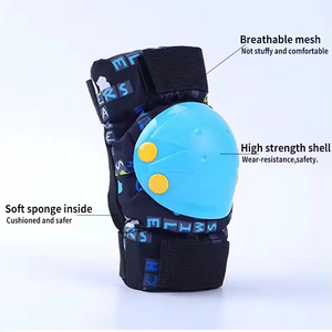 Set perlengkapan pelindung dan helm anak-anak profesional, 7 potong pelindung yang dipertebal, bantalan tangan, bantalan siku dan lutut - Product Image 3