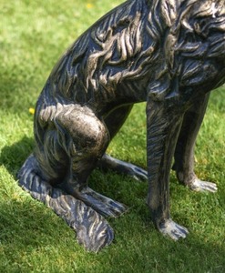 รูปปั้นสวนอลูมิเนียมรูปปั้นสุนัขขนาดชีวิตออกแบบประติมากรรมสัตว์สุนัขที่สมจริงในราคาถูก - Product Image 5